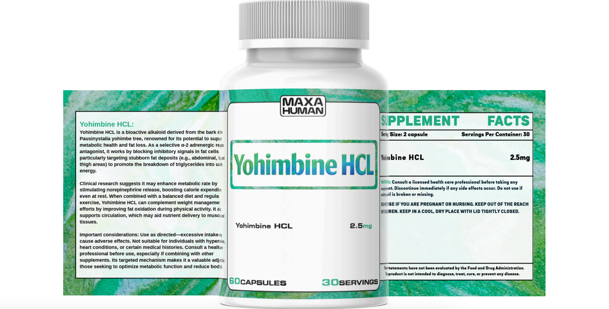Yohimbine HCL (2.5mg) 60 Capsules - Alpha Receptor Fat Targeting Complex